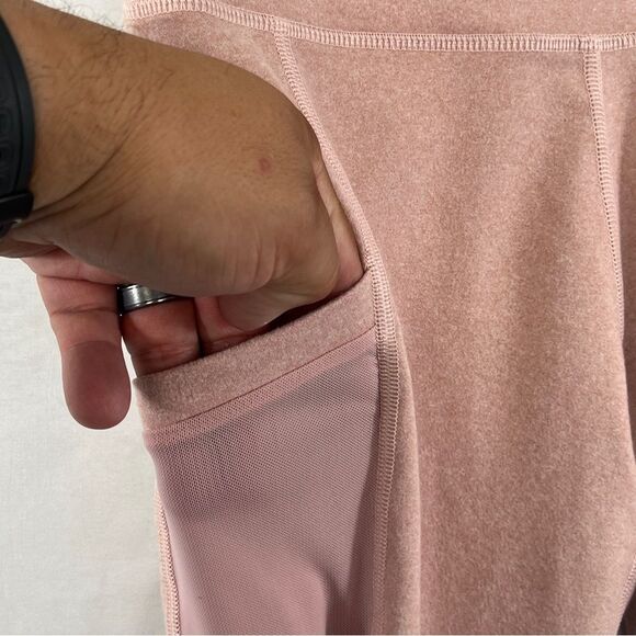 Fabletics On-The-Go PowerHold High-Waisted Rosebloom Heather Capri Leggings 0685 - Picture 5 of 15